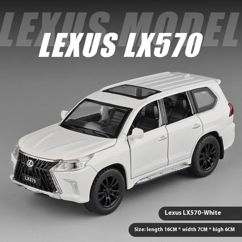 1/32 Scale LEXUS LX570 SUV Alloy Off Road Diecast Metal Model Fine Model Collection Computer Desktop Ornaments Children Birthday Gift