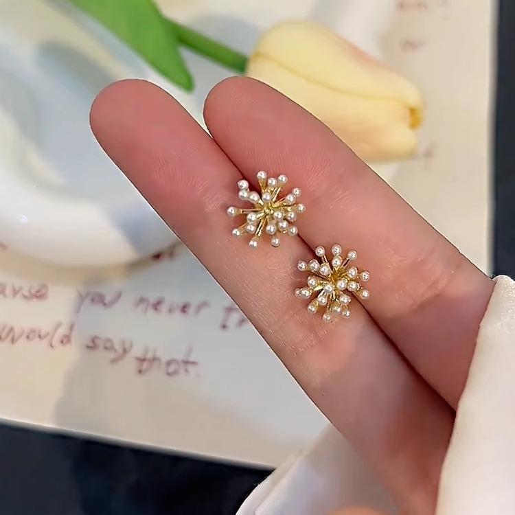 Celebrity Small Delicate Popcorn Pearl Stud Earrings Versatile Internet celebrity commuter earrings