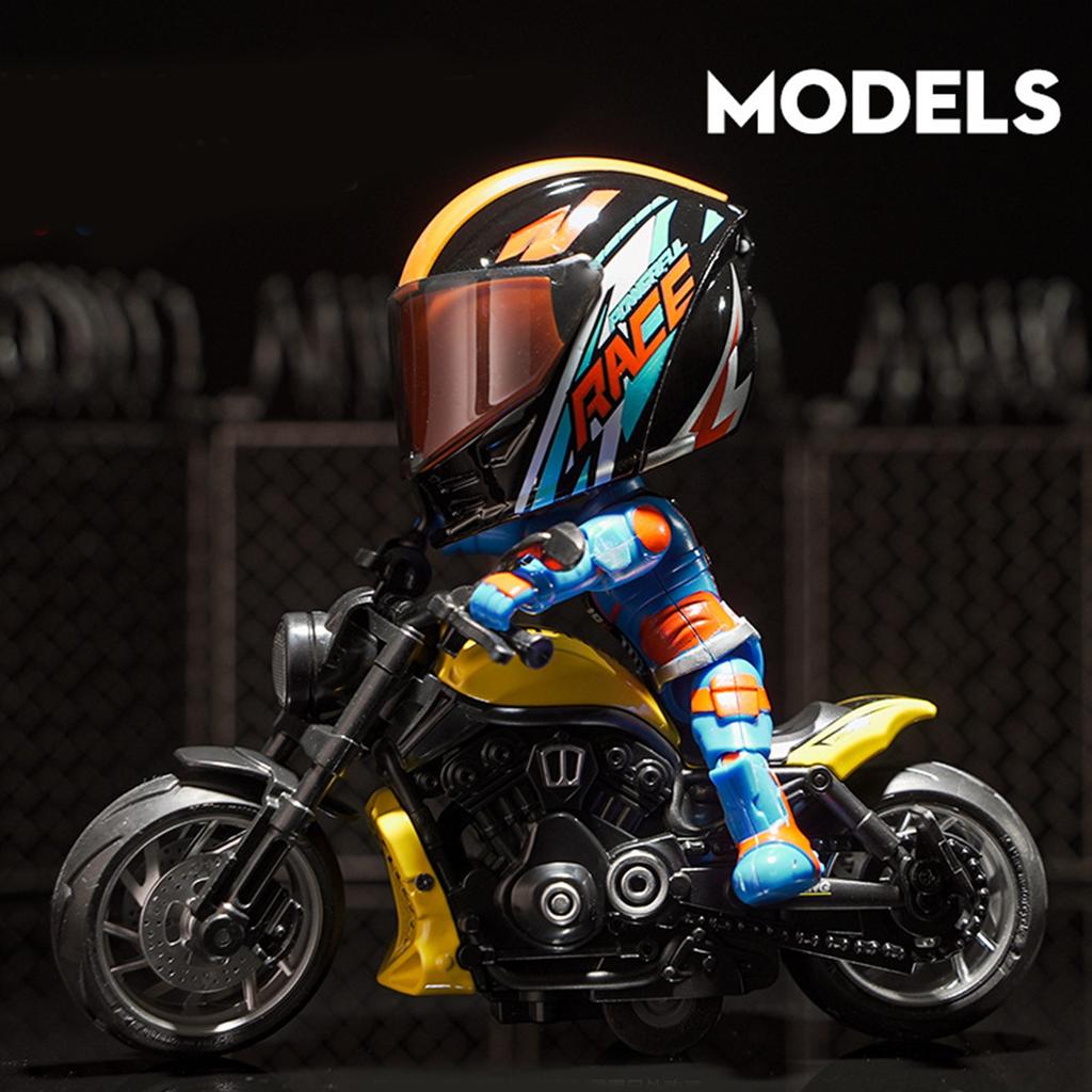 Q Verze Motocyklová helma Motocyklový jezdec Vynikající model Deformovatelná hračka