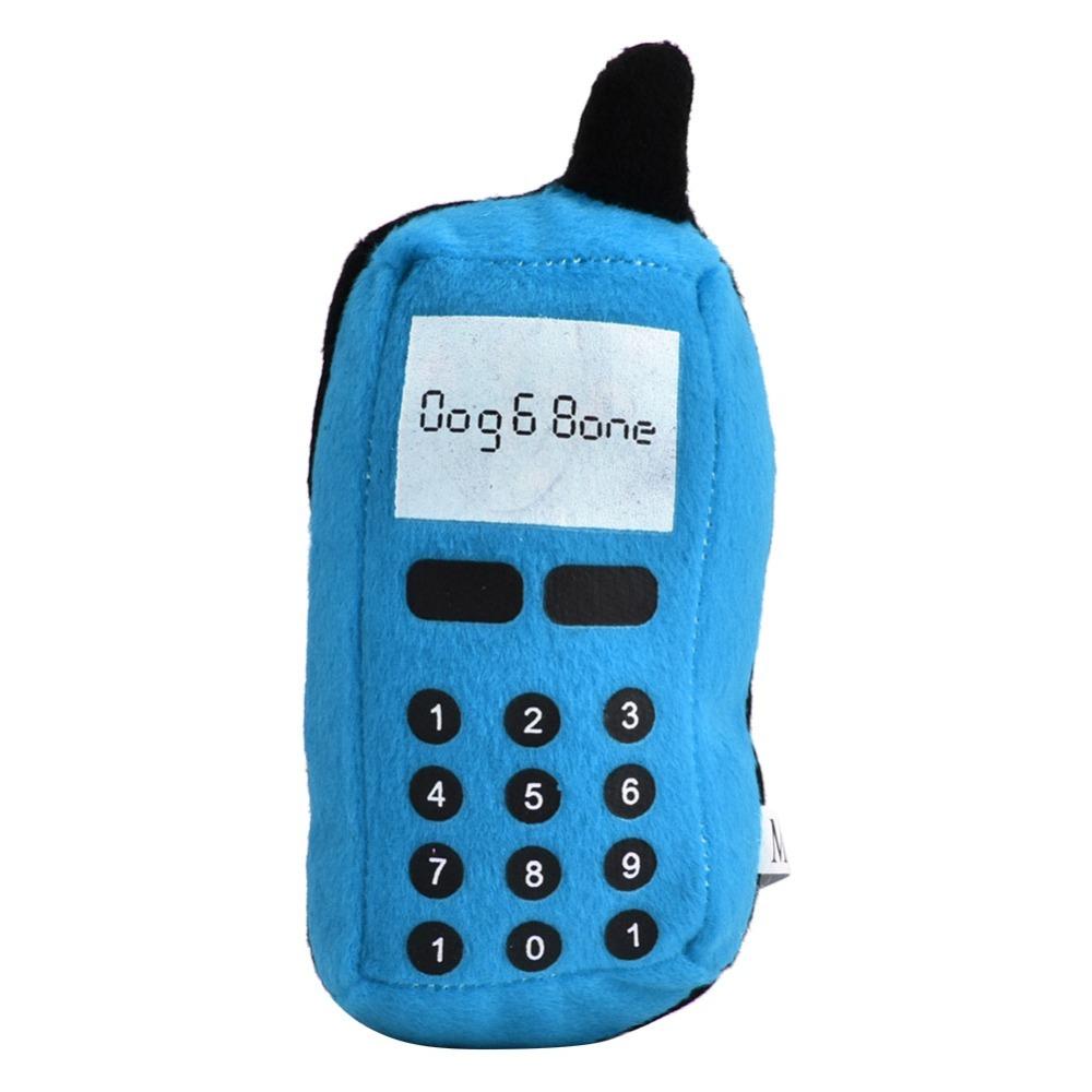 Squeaky Built-in Squeaky Pet Toy Soft Plush Dog Interactive Toy Plush Phone Toy Interactive Game синий