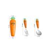 3-piece creative cartoon carrot tableware set stainless steel children's fruit food supplement fork spoon short handle tableware