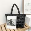 Winter Cotton Tote Bag High Capacity Women's Shoulder Handbags Quilted Female Handbags for Daily Commute Work Shopping and Travel