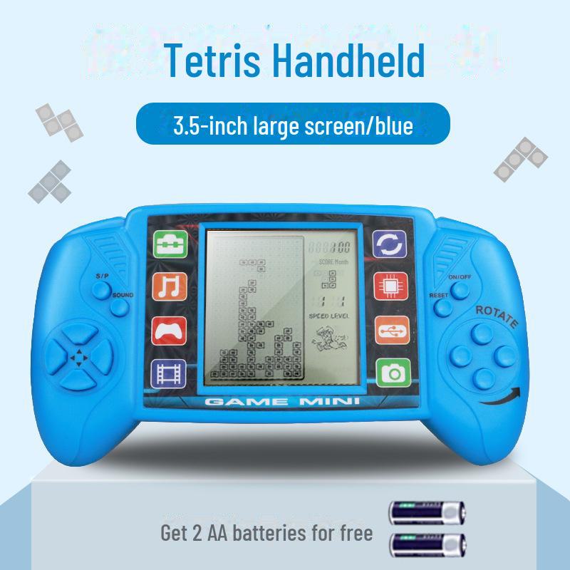 "Classic Large-Screen Retro Tetris Handheld Game Console for Kids"