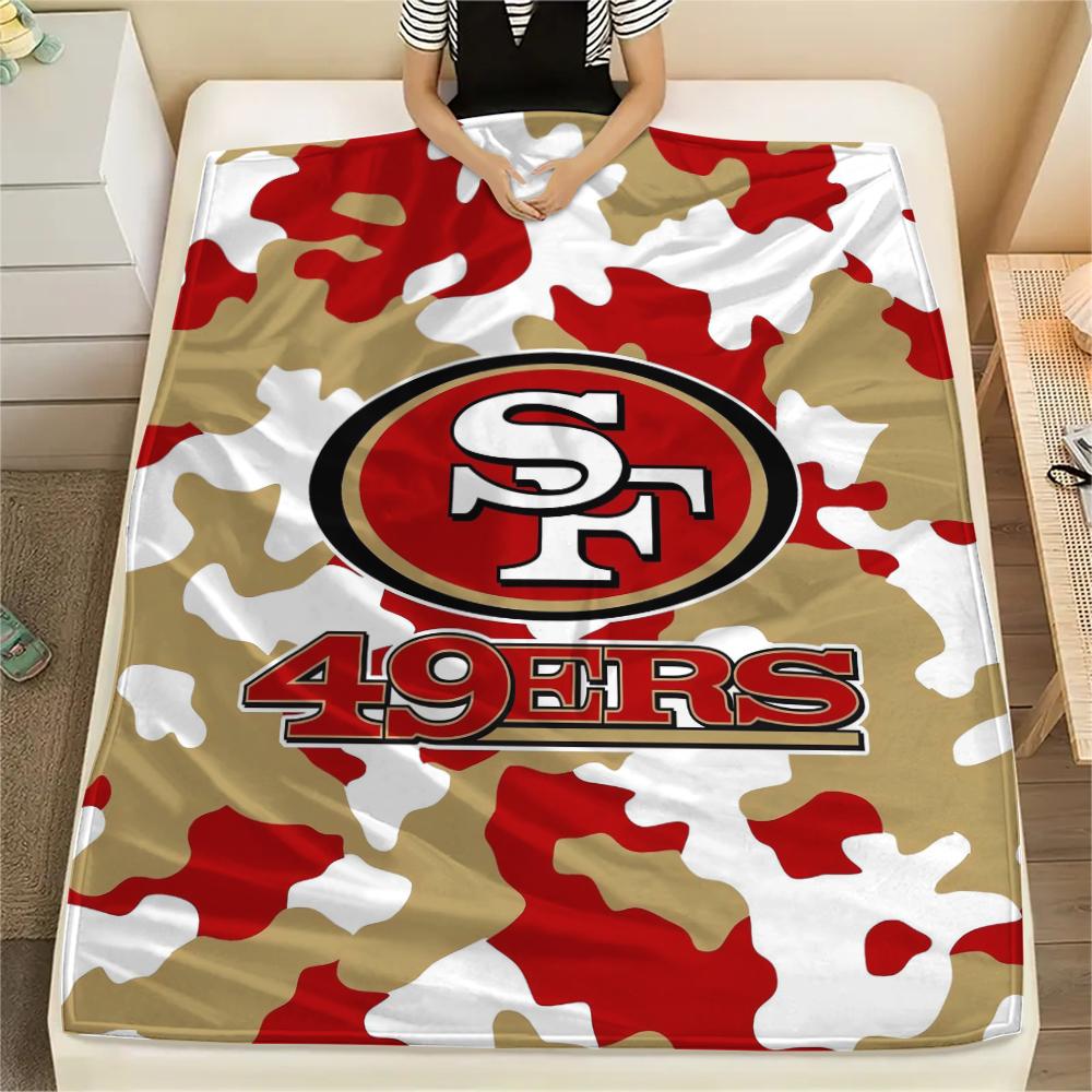 1Pc San Francisco 49ers Print Flannel Blanket, High quality Comfortable for All Seasons, Home Decor, Warmth and Comfort, Perfect for Gifts