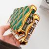 For iPhone 13 TPU Case Diamond Pattern Phone Cover Electroplating Golden Edge