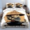 Cat wearing samurai attire. Bedding sets Duvet cover sets Duvet covers Pillowcases(1*Duvet Cover 2*Pillowcases without duvet insert)