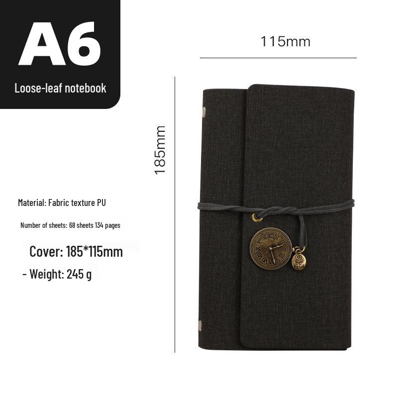 In-stock Retro Custom-Bound Three-Fold A6 Student Notebook with Logo Customization