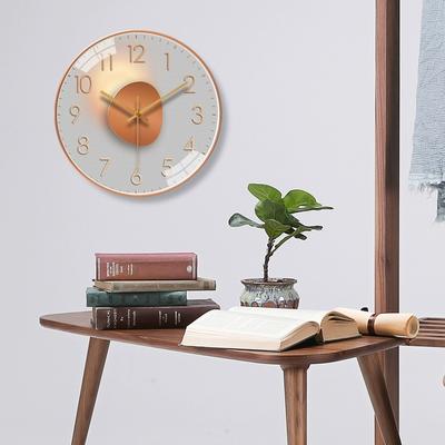 Bedroom 8 Inch Wall Clock Silent Non-Ticking Battery Operated Wall-mounted Clock Living Room Bedroom Kitchen Office Classroom