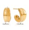 Yori Hot Style Stainless Steel Concave C Trendy Stud Hoop Earrings 18K Gold Waterproof Plated Versatile Daily Jewelry Bijoux