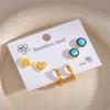 Women's minimalist stainless steel butterfly hoop earrings set of earrings