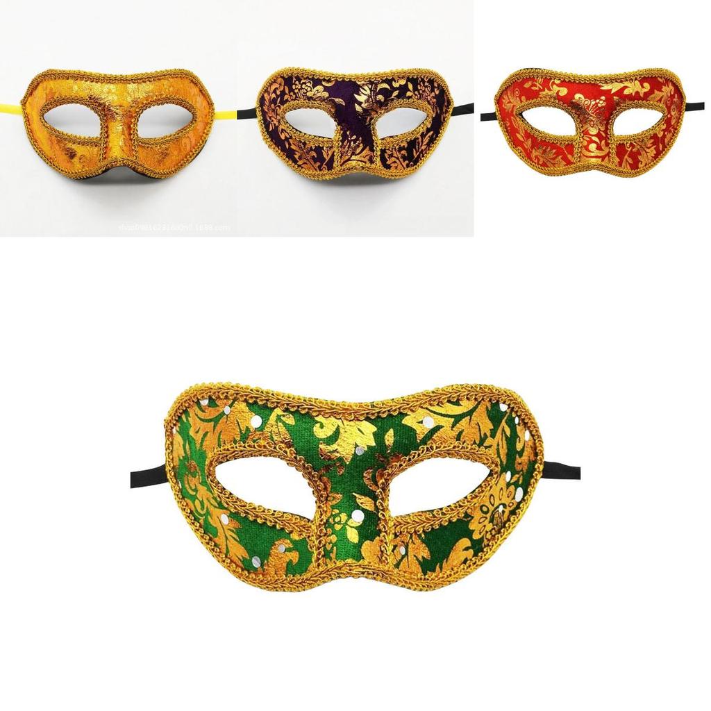 Mysterious Angel Halloween Masquerade Party Men's Mask Plush Cloth Half Face Mask With Fabric Edges