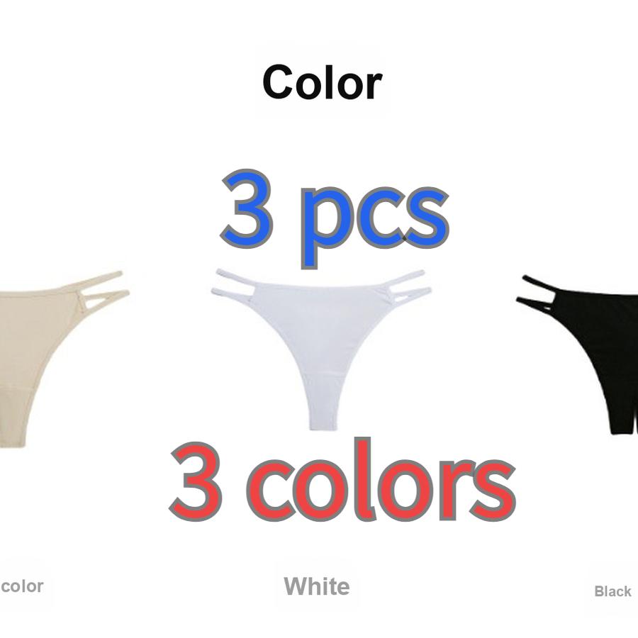 3 Pezzi Perizoma Donna Senza Cuciture Basso - Cavallo in Puro Cotone