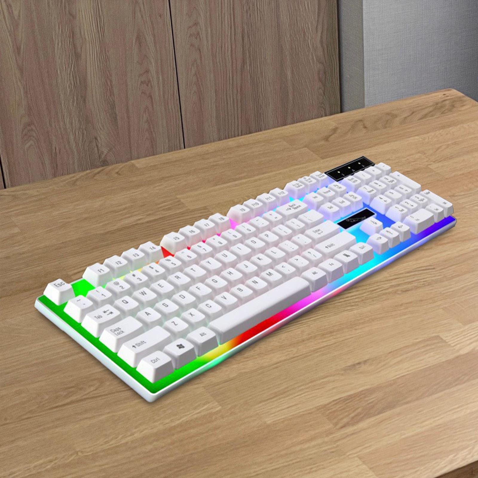 

Элегантная USB-клавиатура с механическим сенсором и клавишами для домашнего офиса белый