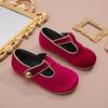 Toddler Casual Shoes Kids Outdoor Fashion Wine Red Girls Leather Shoe Hollow-out Simple Children's Flat Shoes Soft Bottom New