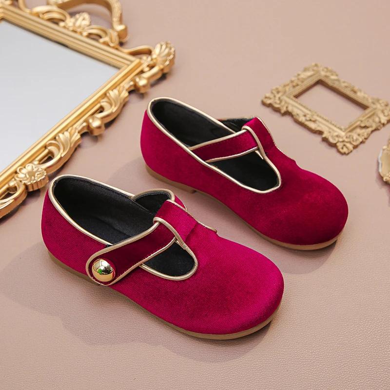Toddler Casual Shoes Kids Outdoor Fashion Wine Red Girls Leather Shoe Hollow-out Simple Children's Flat Shoes Soft Bottom New