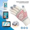 Winter Touch Screen Gloves Snow Flower Printing Keep Warm for Women and Men