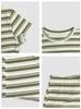 Completo Estivo a Strisce da Donna: T-shirt Sportiva e Pantaloncini