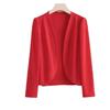 Summer Women's Thin Cardigan Long Sleeve Solid Color Ice Silk Knitted Sunscreen Shirt Open Front Short Cardigan Top