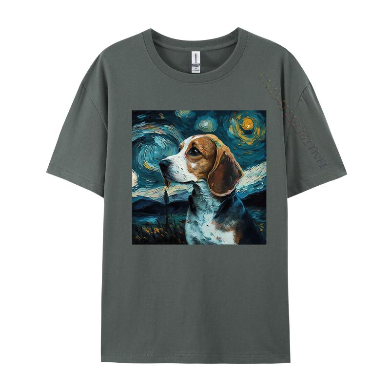 Beagle Dog Post Impressionist Tshirts 100 Cotton T Shirt Unisex Customized Tops Tees Plain T Shirts Wholesale