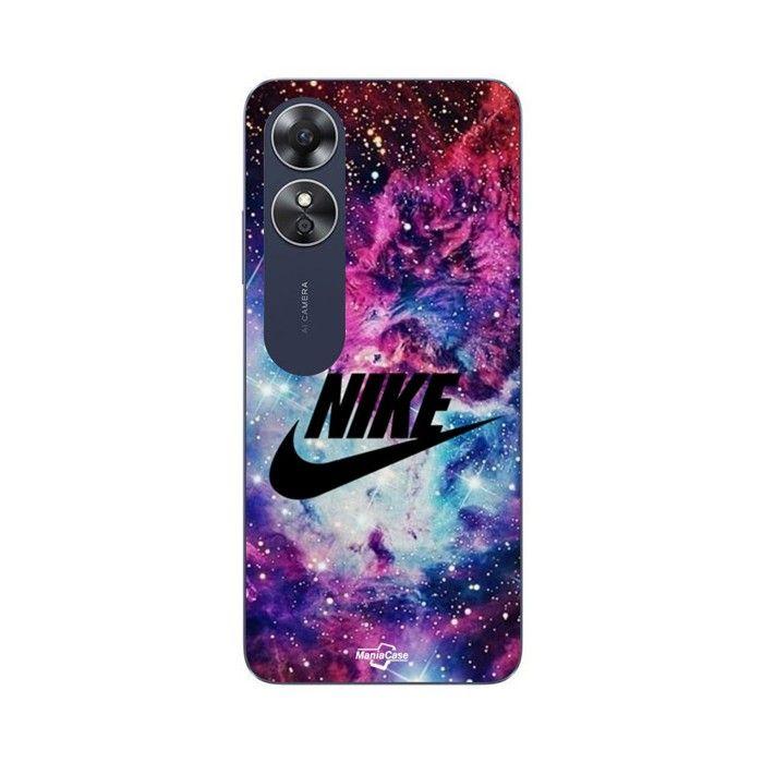 Coque de téléphone - MANIACASE - Oppo A17 - Silicone TPU - Souple - Nike logo noir stylé noir