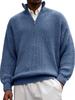 Men's Half-Zip Stand Collar Long Sleeve Polo Sweater (2025)
