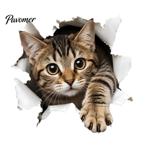 Modern Bathroom Interior Decoration 3D Realistic Cat Toilet Sticker, Waterproof PVC Lid Decal, Removable Easy Apply Seat Stickers Self-adhesive Kitten