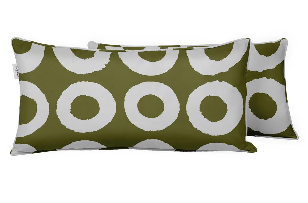 Vargottam Indoor Outdoor Polyester Fabric Lumbar Pillow Cover With Insert, All-Weather Waterproof Rectangular Cushion for Patio Furniture