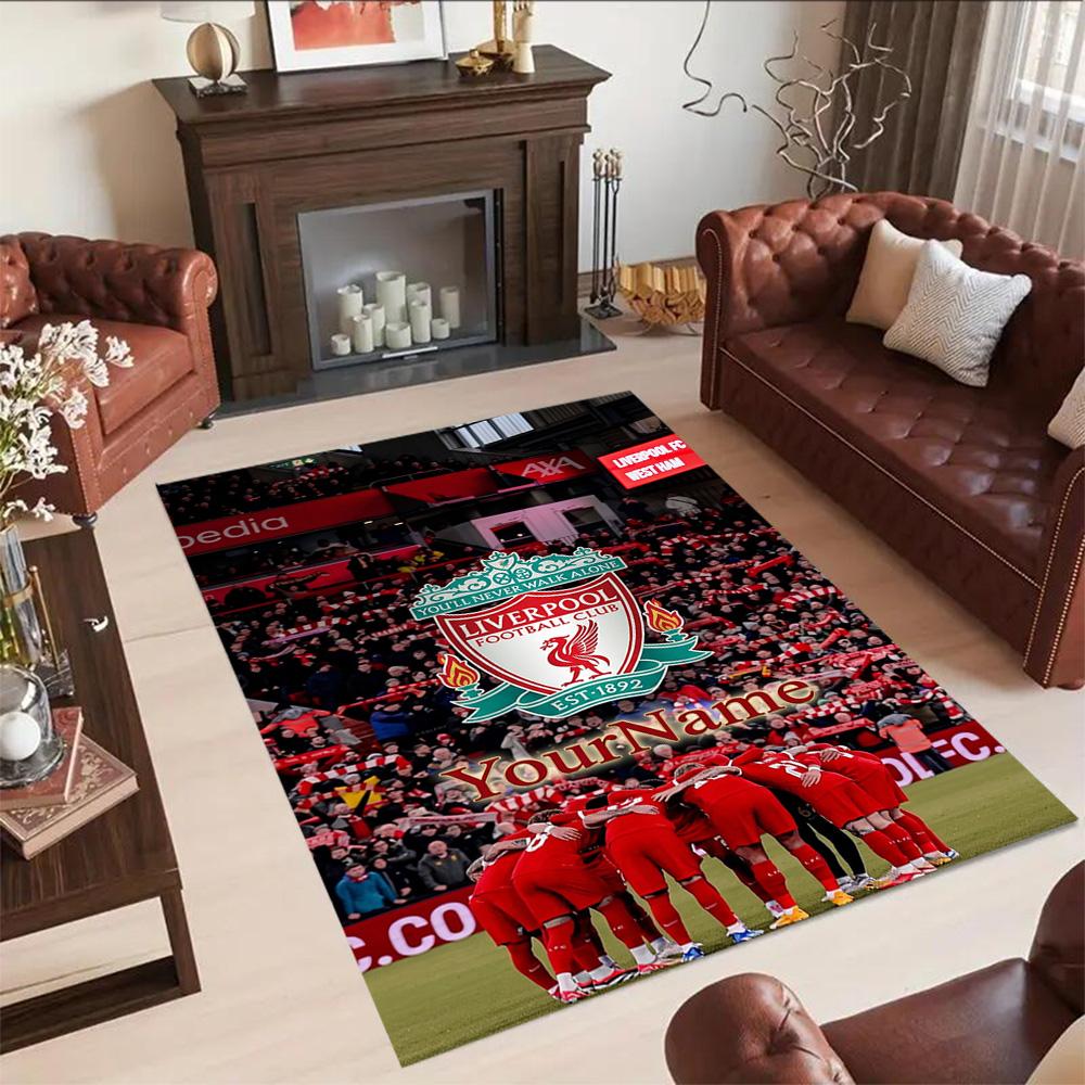 Liverpool Customize Text Floor Mat Perfect for Study room Living Rooms Game Room Dormitory Antislip Carpet Office home decor Birthday/Christmas Gift