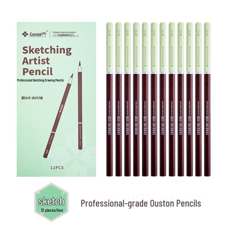 14b Matte Charcoal Sketching Pencils Set for Students & Professionals