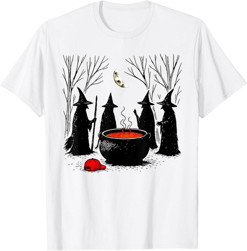 Halloween Witches Red Hat Cauldron Human Rights T-Shirt Mens Womens Tees Top unisex T-Shirt Mens Womens Tees Top