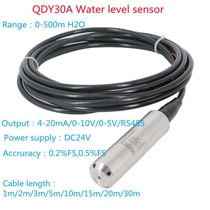 Level Sensor QDY30A Liquid Level Transmitter Water Level Sensor Detector 12-36VDC 4-20mA Signal Output Liquid Level Sensor
