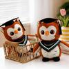 Plush Owl Toy with Doctor Hat Graduation Themed Accessory Unique Gift For Preschoolers Home Decoration