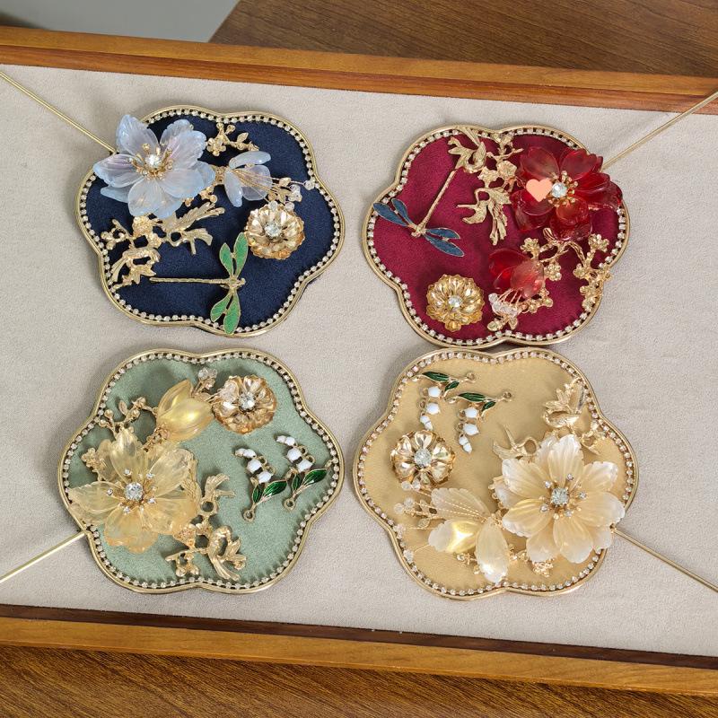 2025 Neuer Chinesischer Mini-Rund-Handfächer im Antiken Stil für Braut-Foto-Requisiten