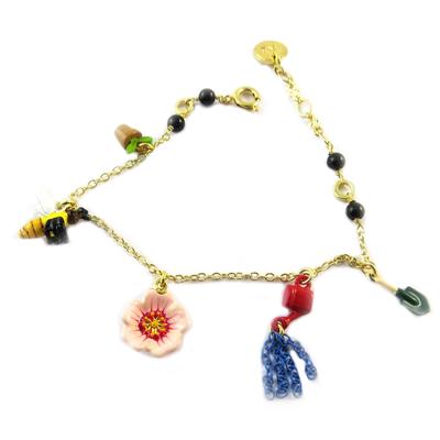 [P2205] - Handcrafted Bracelet 'Monde Merveilleux' (Vegetable Garden of Happiness) Multi-colored Gold