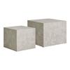 Set of 2 Square Coffee Tables 40 and 50 Cm Beige Marble Effect