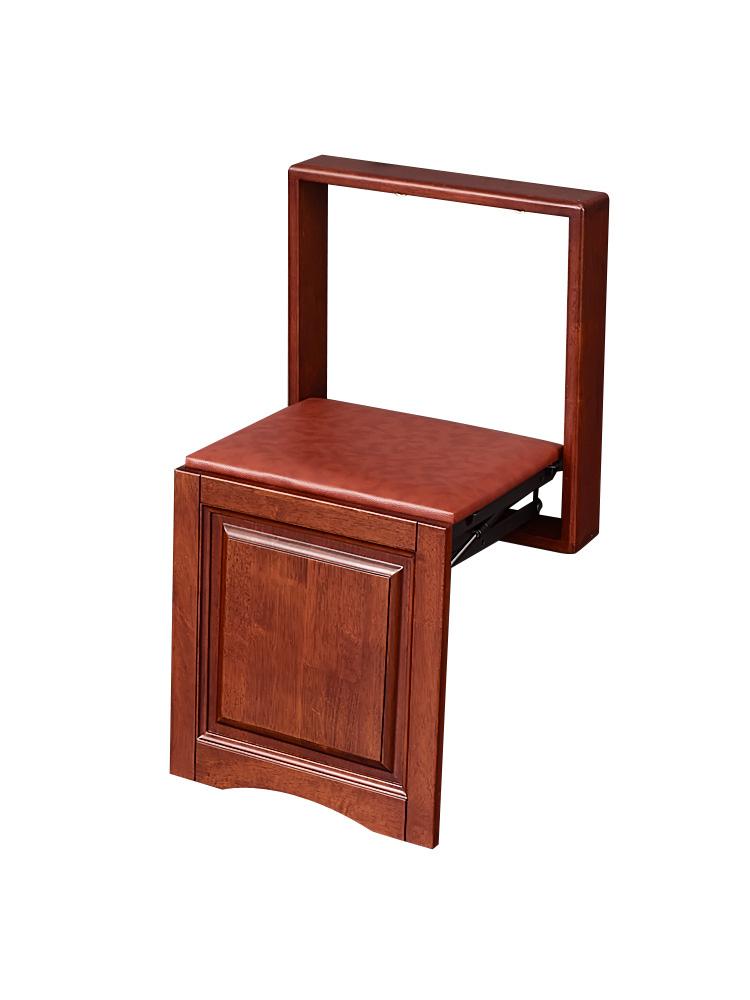 Household Wooden Bathroom Stool - Folding Porch Seat, Ultrathin Telescopic Design, Perfect for Shower & Shoe Changing