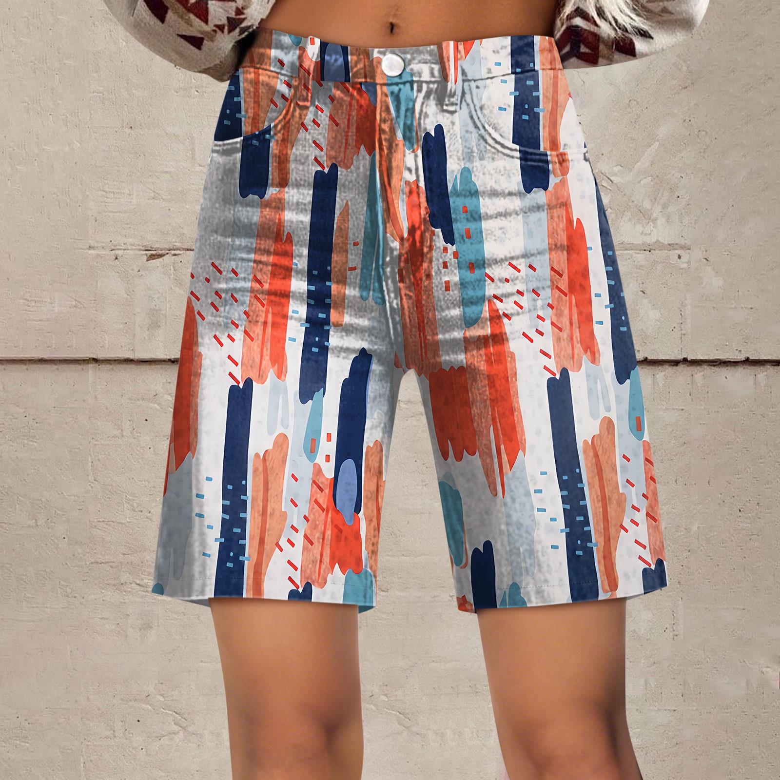Women s Fashion Casual Pants Wide Leg Pants Shorts XXL синий