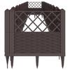 Plant Box with Ground Spikes Brown 363.5 X 43.5 X 43.5 Cm PP