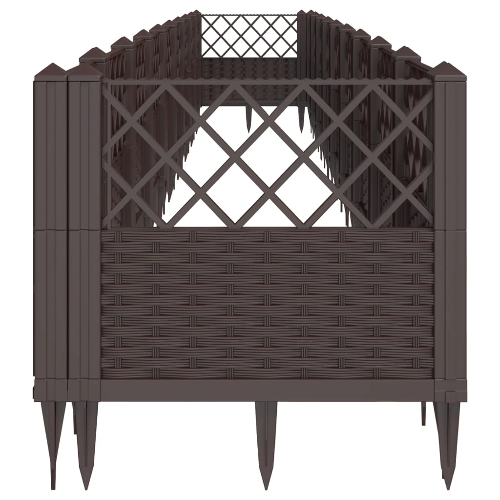 Plant Box with Ground Spikes Brown 363.5 X 43.5 X 43.5 Cm PP