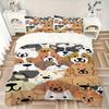 3pcs Set Dogs Puppies 1 Quilt Cover + 2 Pillowcases, All Seasons Bedroom Setting, Perfect for Home and Dorm Decor A197
