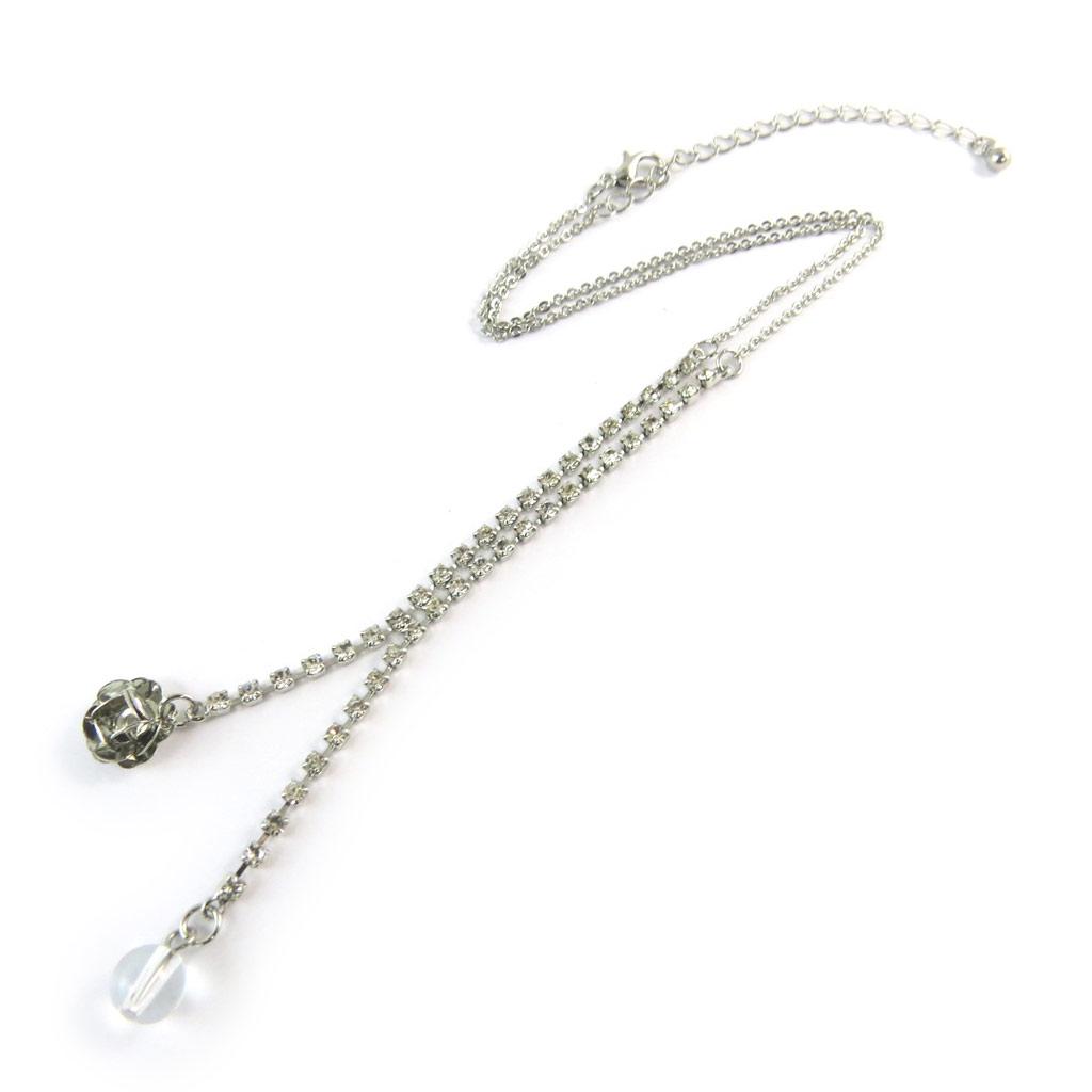 Les Trésors De Lily [N8824] - Colier de designer „Sissi” în alb-argintiu