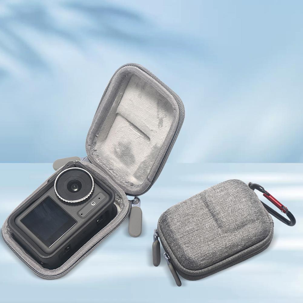 Carrying Case for DJI OSMO Action 5 Pro/4/3 Double Zipper Portable Storage Bag with Carabiner Mini Carry Case Accessory