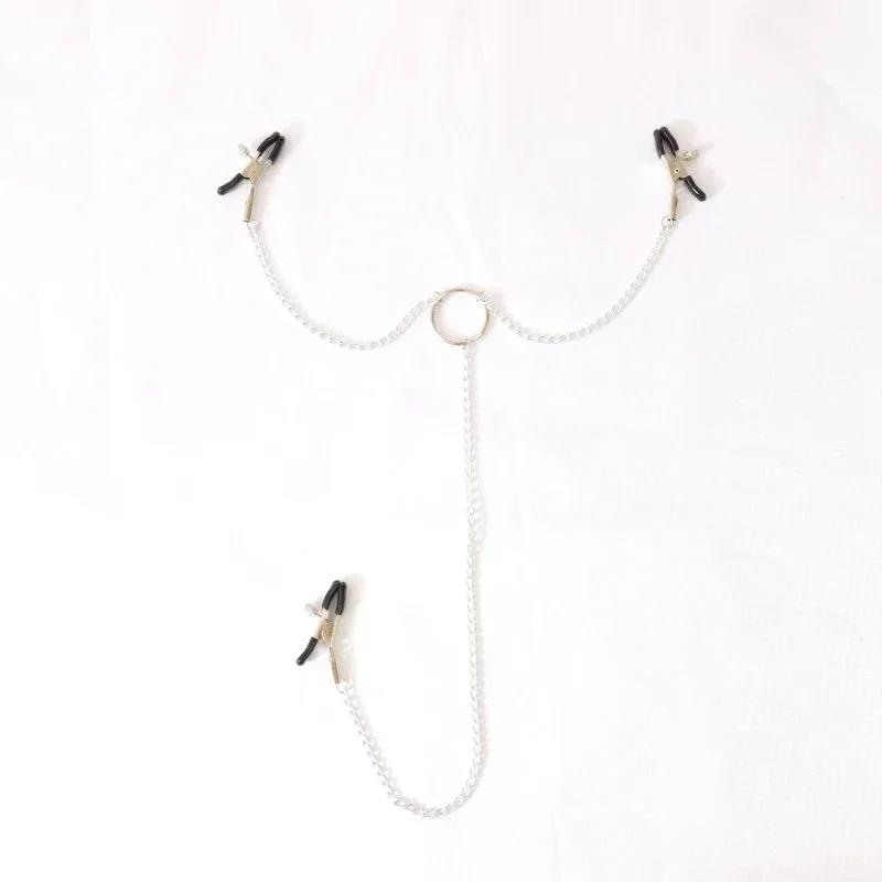 4 Style Steel Nipple Clamps With Chain Bdsm Bondage Slave Fetish Nipple Labia Clitoris Stimulator Sex Toys For Women Sexy Toys