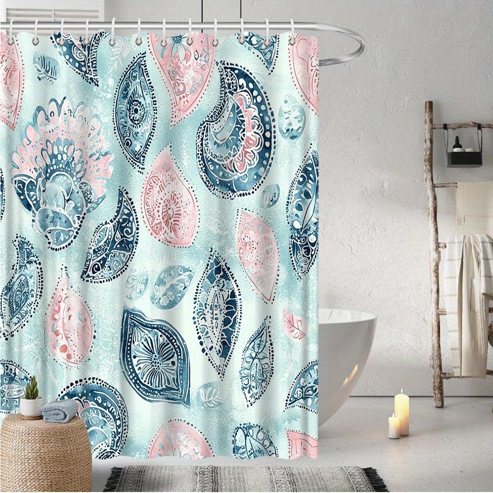 

Floral Shower Curtain - Vibrant Paisley & Floral Design, Durable Polyester, Fade-Resistant, 12 Hooks, Modern Bathroom Decor W60H190(CM)-1 Pcs