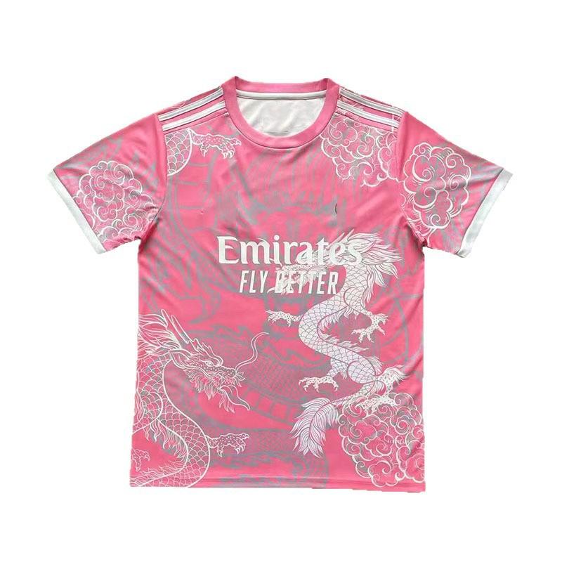 Mens Real Madrid Fan Soccer Jersey Pink Edition Short Sleeve Bamboo Fiber Football Top Sportswear