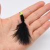 MNFT 6PCS 6# Black Egg Sucking Leech Fly Yellow Head Marabou with Flashabou Trout Fishing Streamer