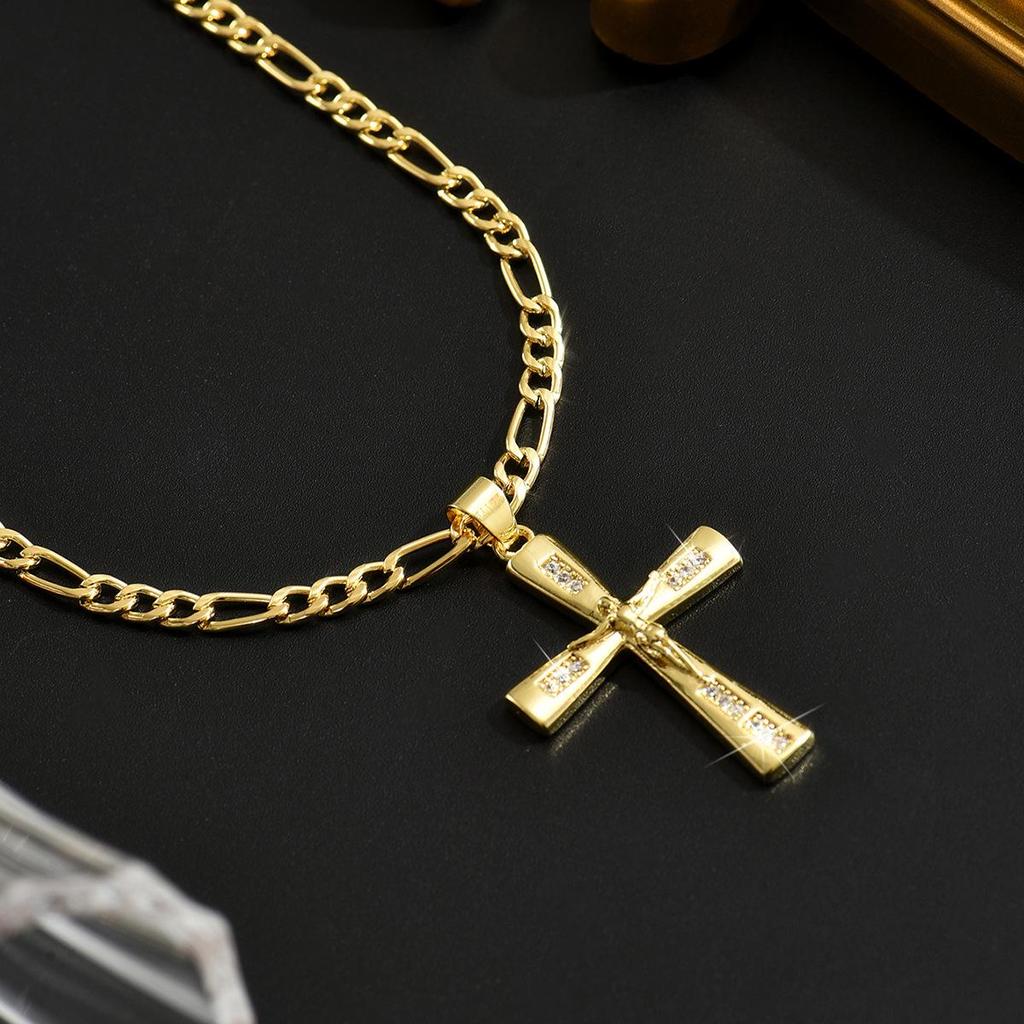 European & American Cross Pendant Men's Necklace - Unisex Style