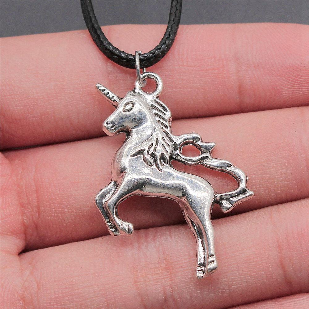 45cm Necklace Leather Chain Big Elephant And Horse Wedding Jewelry Findings QN027