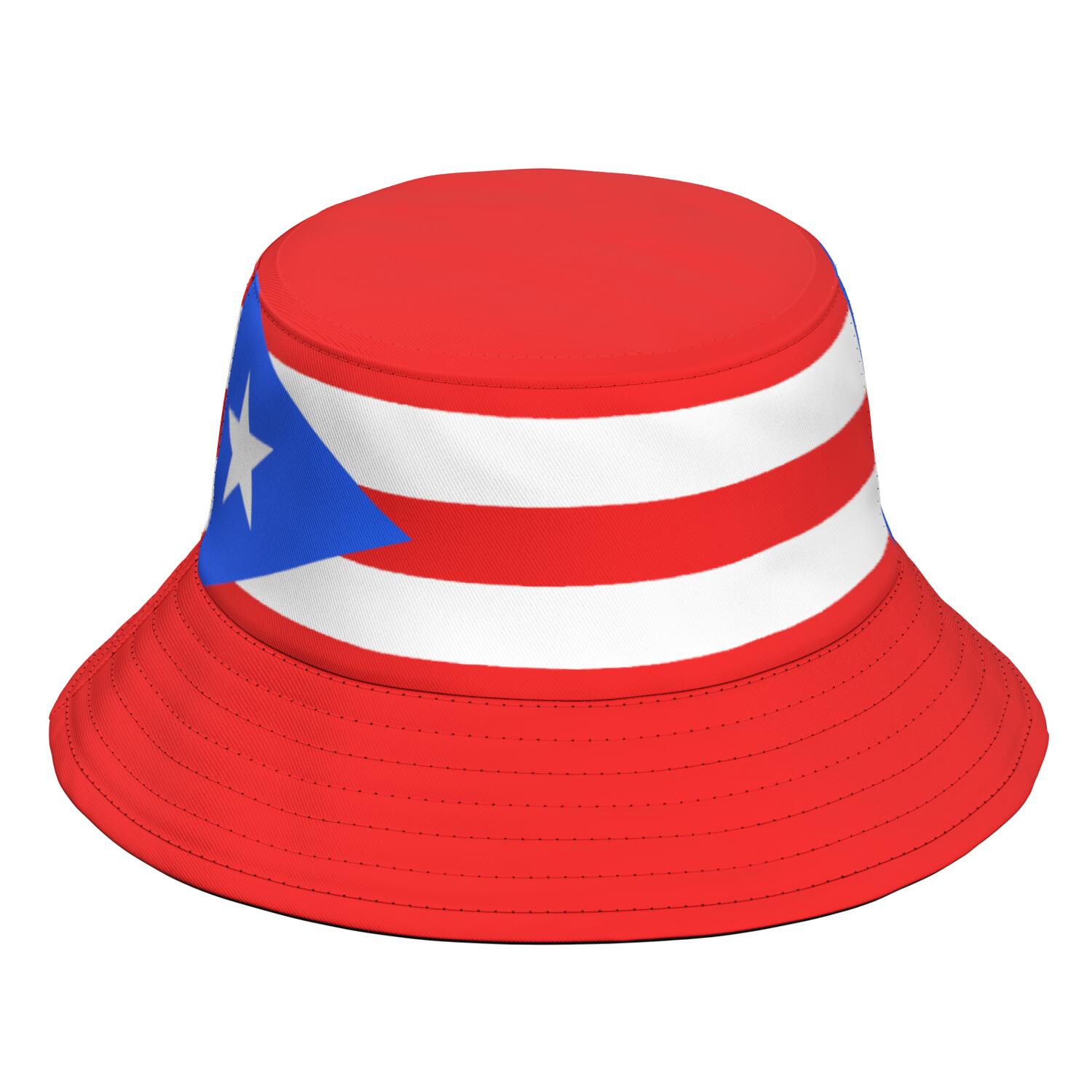 

Puerto Rico Fisherman Hats custom made name number Logo Bucket Cap nation flag pr rican spanish country college Headgear