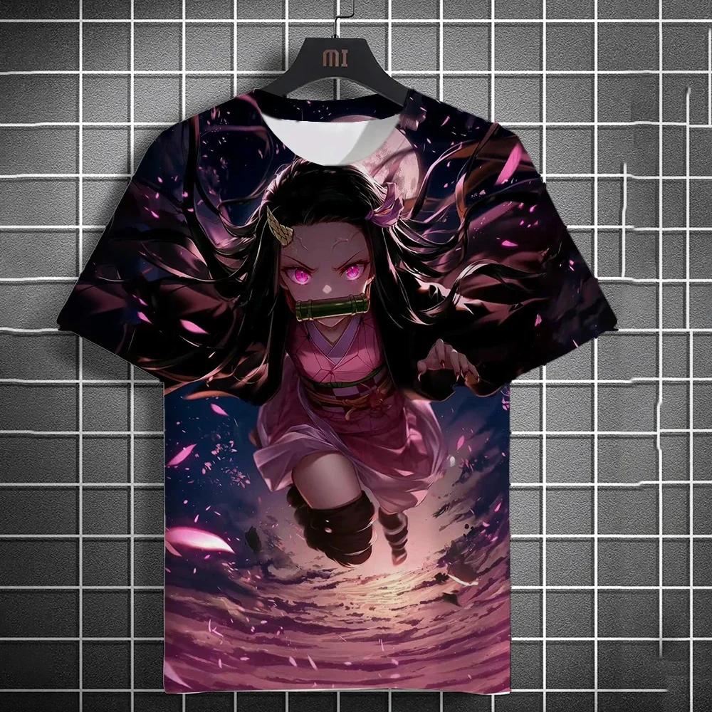 Kamado Nezuko 3D Men's Anime Printed Fashion Casual Short Sleeve T-Shirt Home Clothes Anime Summer Short Sleeve High Quality T-Shirts